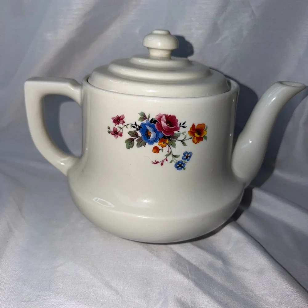 Vintage Drip-O-lator Ceramic Coffee/Teapot - Enterprise Aluminum Co. - Floral - Picture 2 of 12